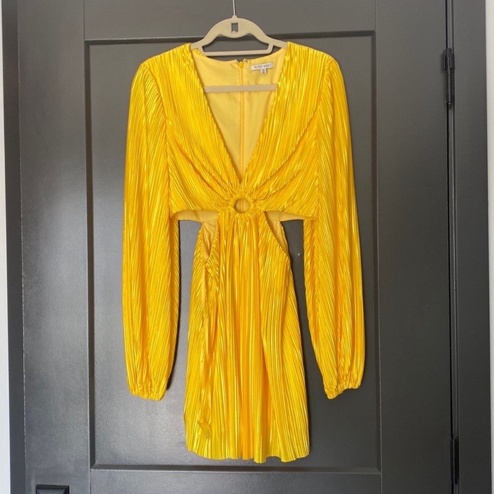 Ronny Kobo Yellow Cut Out Dress